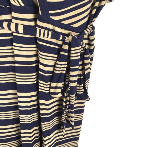 Talbots Dress Womens 3XP Jersey Knit Striped V-Neck Stretch Tie Waist DR-1526 - Picture 4 of 8